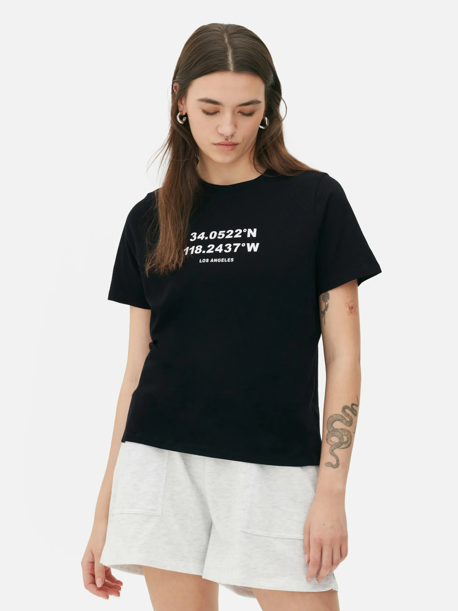 Camiseta De Algodón Con Estampado Gráfico