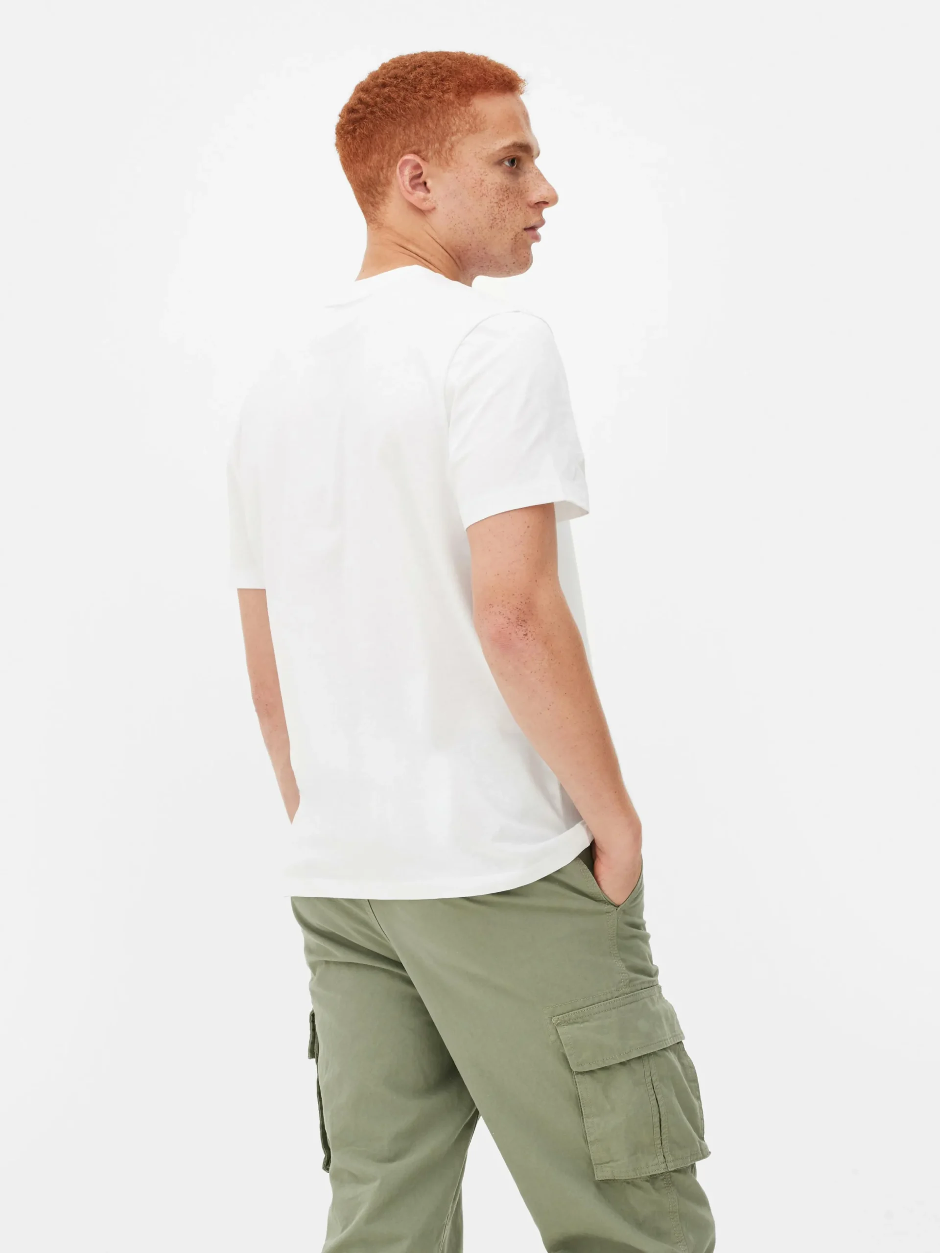 Camiseta De Cuello Redondo Y Corte Recto