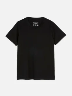 Camiseta De Cuello Redondo Y Corte Recto