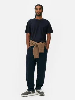 Camiseta De Cuello Redondo Y Corte Recto