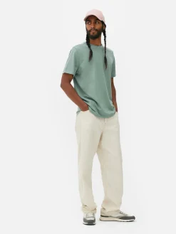 Camiseta De Cuello Redondo Y Corte Recto