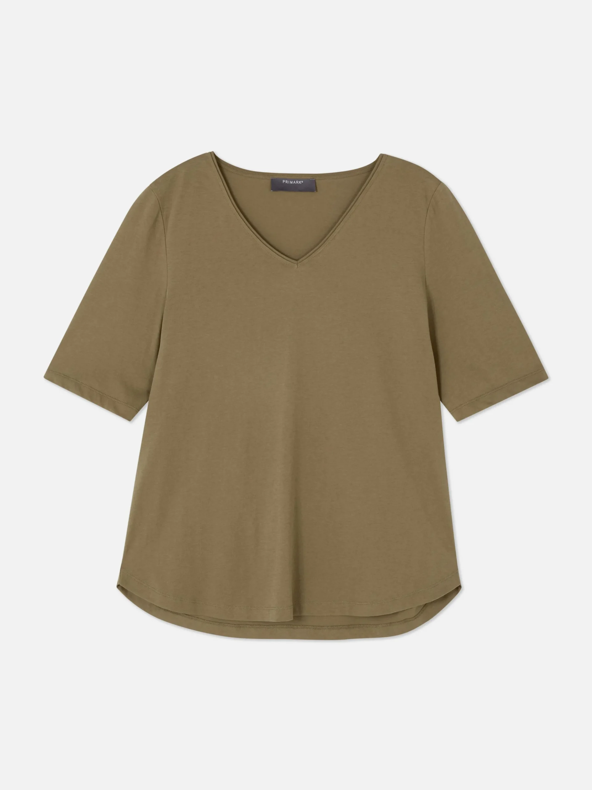 Camiseta De Manga Corta Con Cuello De Pico