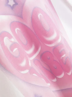 Camiseta De Manga Larga Con Estampado En El Pecho