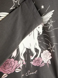 Camiseta De Manga Larga Con Unicornio