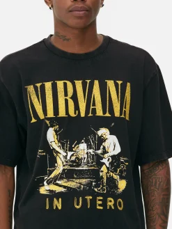 Camiseta De Nirvana Con Efecto Lavado