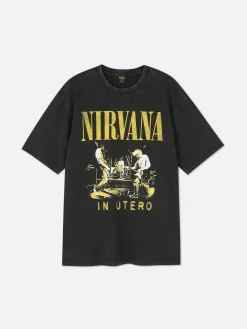 Camiseta De Nirvana Con Efecto Lavado