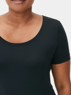 Camiseta De Pijama Con Escote Amplio Para La Menopausia