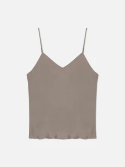 Camiseta De Pijama Corta En Satén Con Cuello De Pico