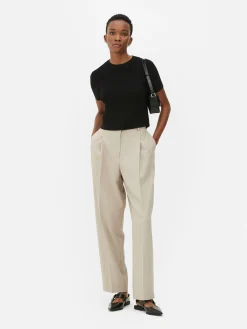 Camiseta De Punto De Cuello Redondo