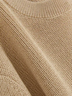 Camiseta De Punto De Cuello Redondo