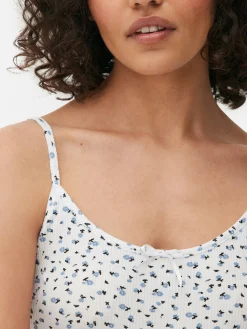 Camiseta De Tirantes Acanalada De Flores