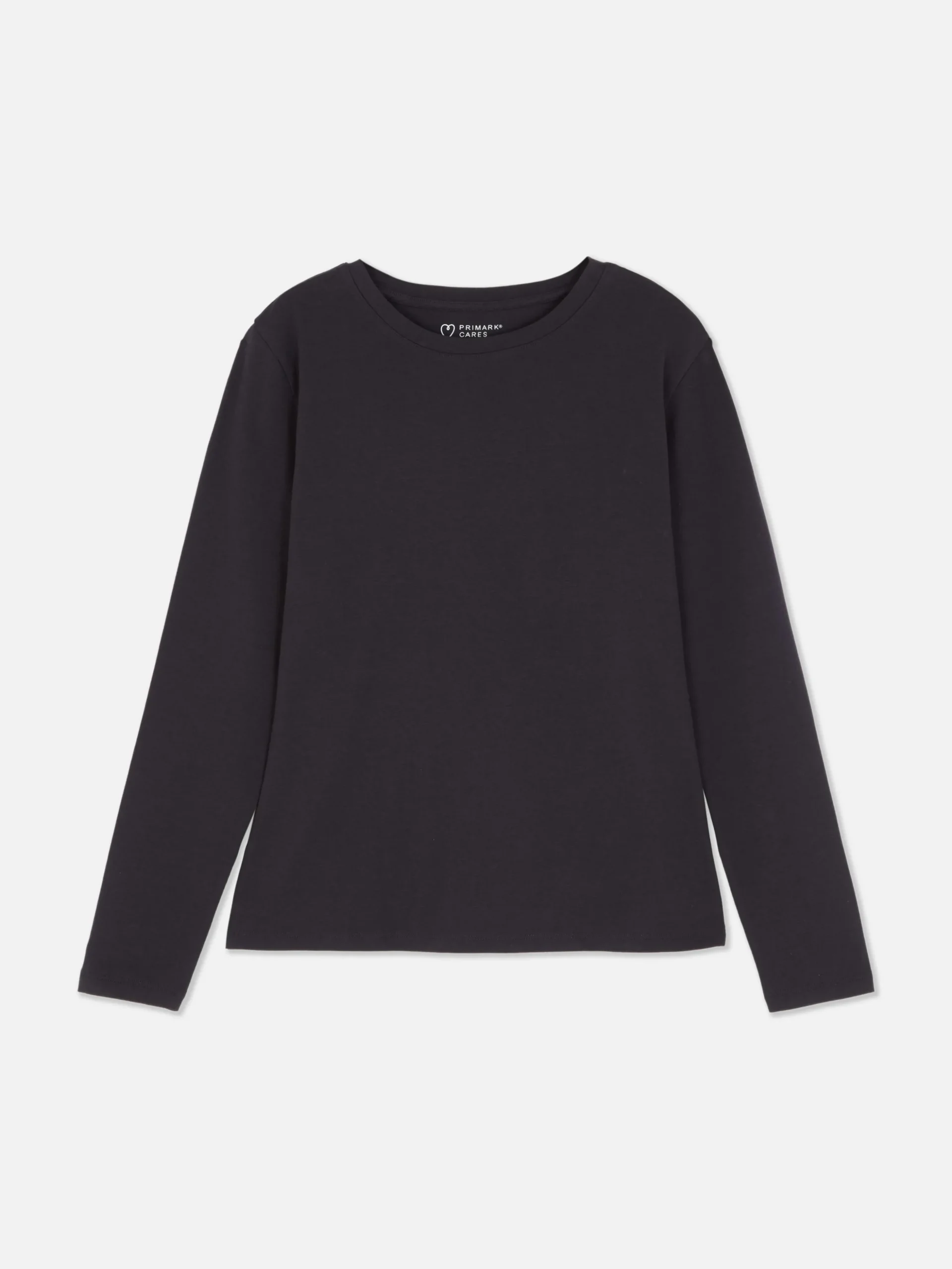 Camiseta Elástica De Manga Larga Con Cuello Redondo