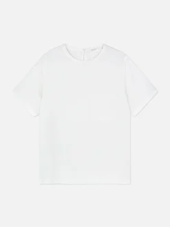 Camiseta En Mezcla De Lino Con Bolsillo