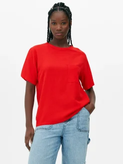 Camiseta En Mezcla De Lino Con Bolsillo