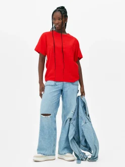 Camiseta En Mezcla De Lino Con Bolsillo