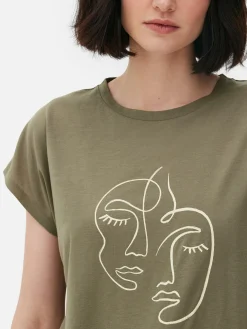 Camiseta Larga De Cuello Redondo