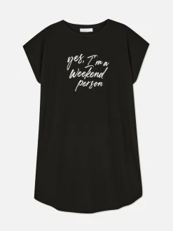 Camiseta Larga De Cuello Redondo