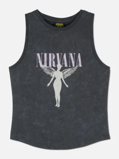 Camiseta Sin Mangas Con Lavado ácido De Nirvana
