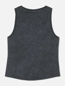 Camiseta Sin Mangas Con Lavado ácido De Nirvana