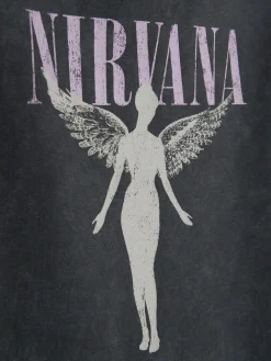 Camiseta Sin Mangas Con Lavado ácido De Nirvana