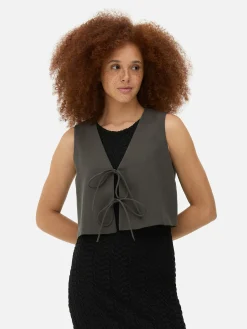 Camiseta Sin Mangas Con Nudo Delantero