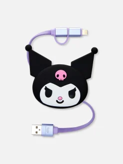 Cargador Retráctil De Kuromi De Hello Kitty
