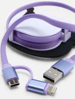 Cargador Retráctil De Kuromi De Hello Kitty