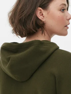 Cazadora Bómber De Punto Con Capucha