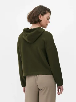 Cazadora Bómber De Punto Con Capucha