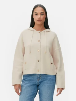 Cazadora Bómber De Punto Con Capucha