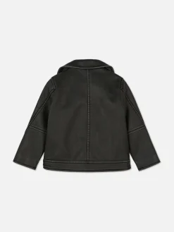 Cazadora Motera De Cuero Sintético