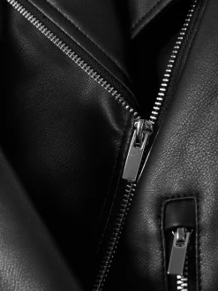 Cazadora Motera De Cuero Sintético