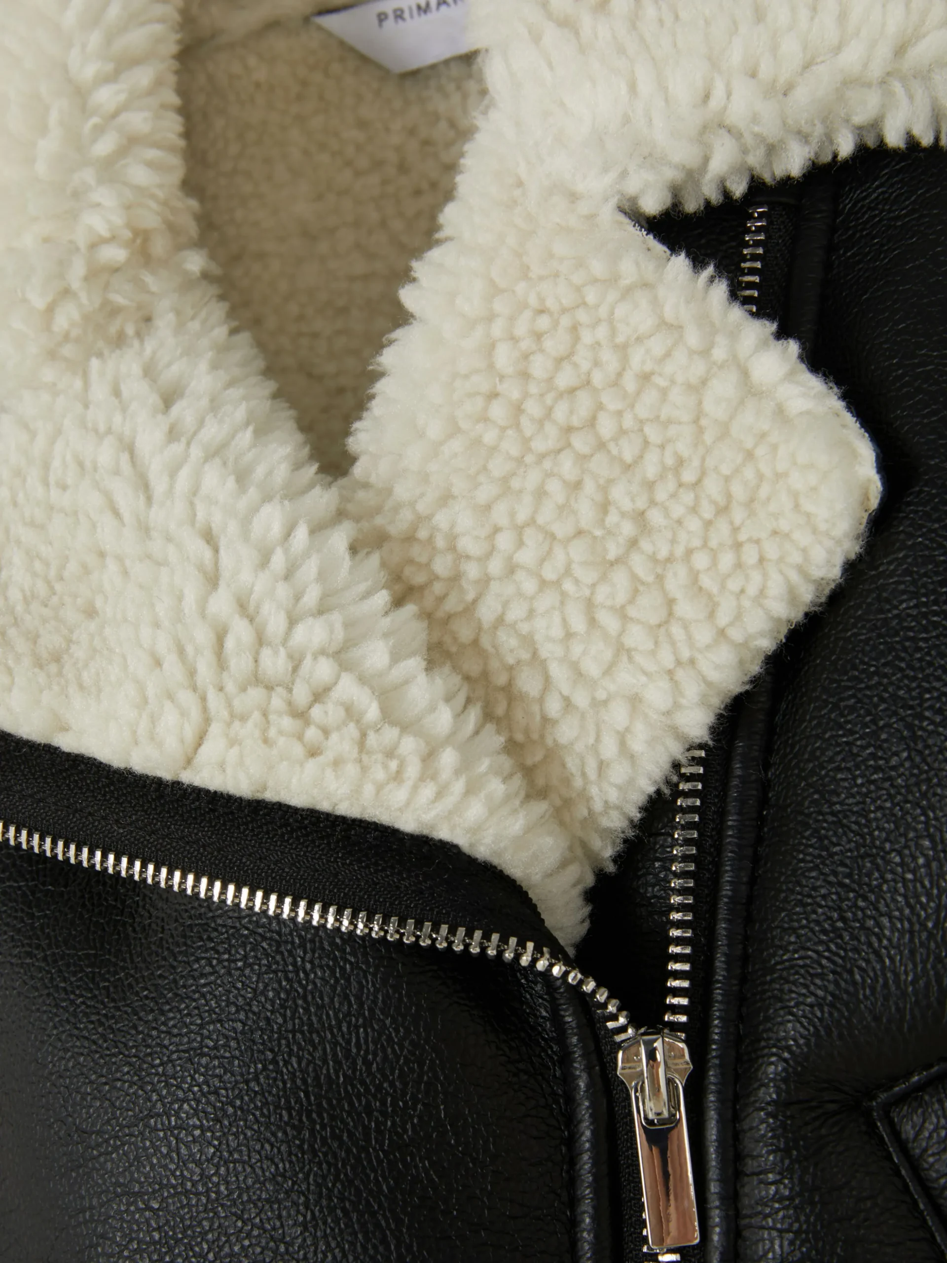 Cazadora Motera De Piel De Borrego Sintética