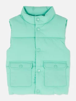 Chaleco Acolchado Con Botones A Presión