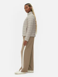 Chaqueta Acolchada Con Cuello Chimenea