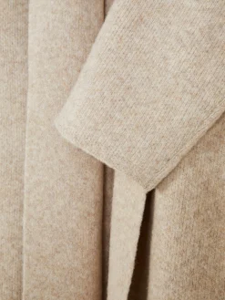 Chaqueta Larga De Punto Con Cuello Esmoquin