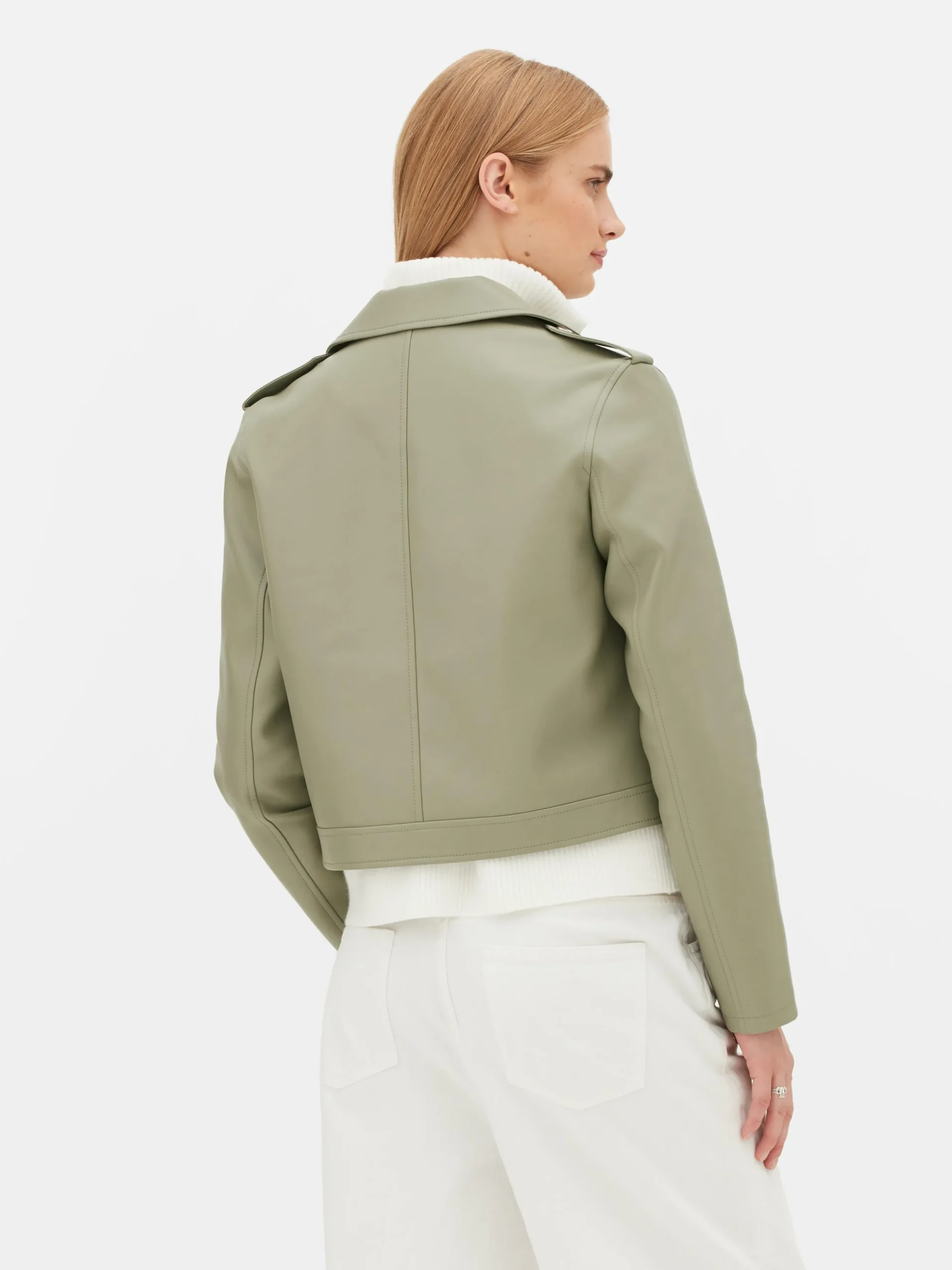 Chaqueta Motera Básica De Cuero Sintético