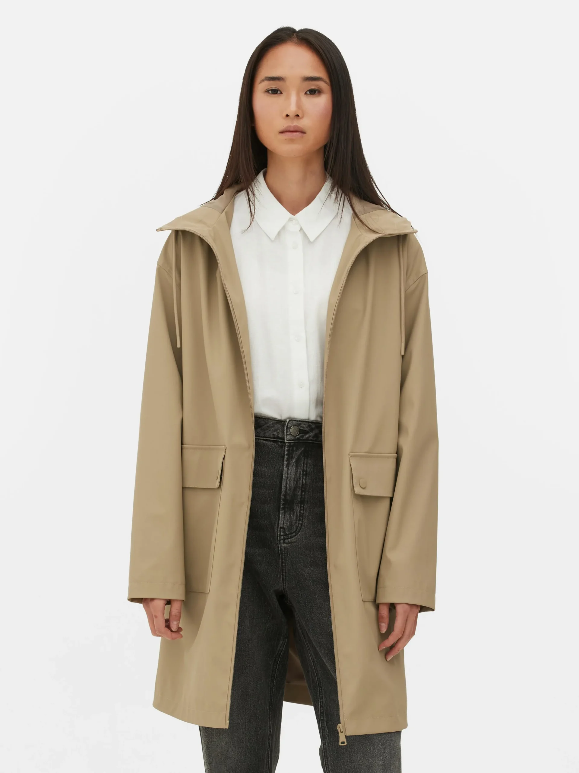 Chubasquero Con Revestimiento De Goma Y Capucha