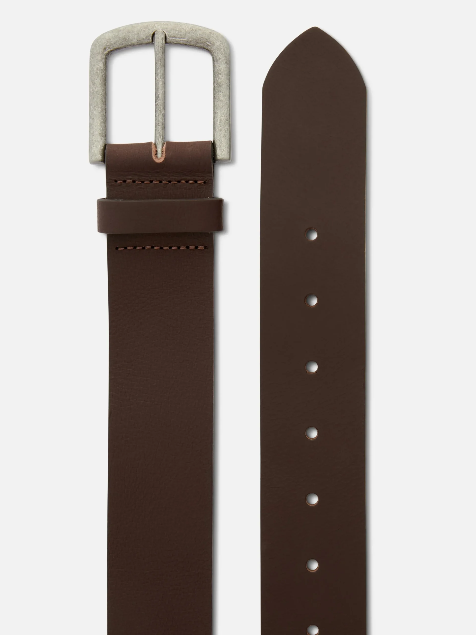 Cinturón De Piel Con Hebilla Cuadrada