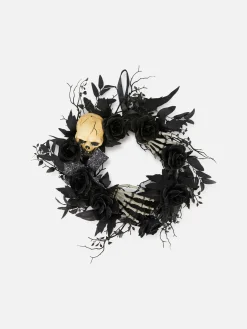 Corona De Rosas Y Calaveras De Halloween