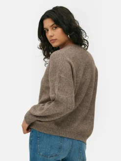 Cárdigan Con Cuello De Pico Y Corte Holgado