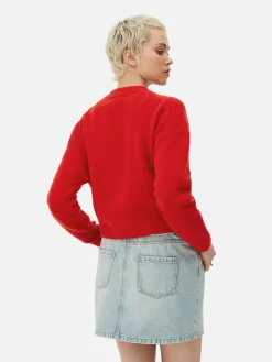 Cárdigan De Cuello Redondo Con Botones