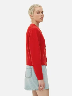 Cárdigan De Cuello Redondo Con Botones