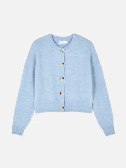 Cárdigan De Cuello Redondo Con Botones