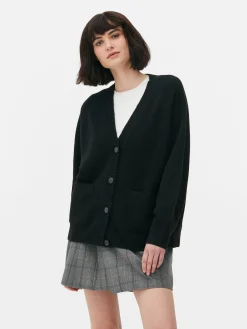 Cárdigan De Punto Con Cuello De Pico