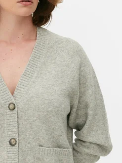 Cárdigan De Punto Con Cuello De Pico