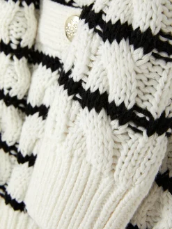 Cárdigan De Punto De Ochos A Rayas