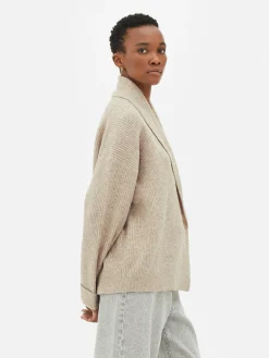 Cárdigan Drapeado Con Botones De Estilo Chal