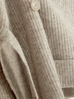 Cárdigan Drapeado Con Botones De Estilo Chal