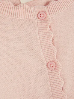 Cárdigan Festoneado Con Botones